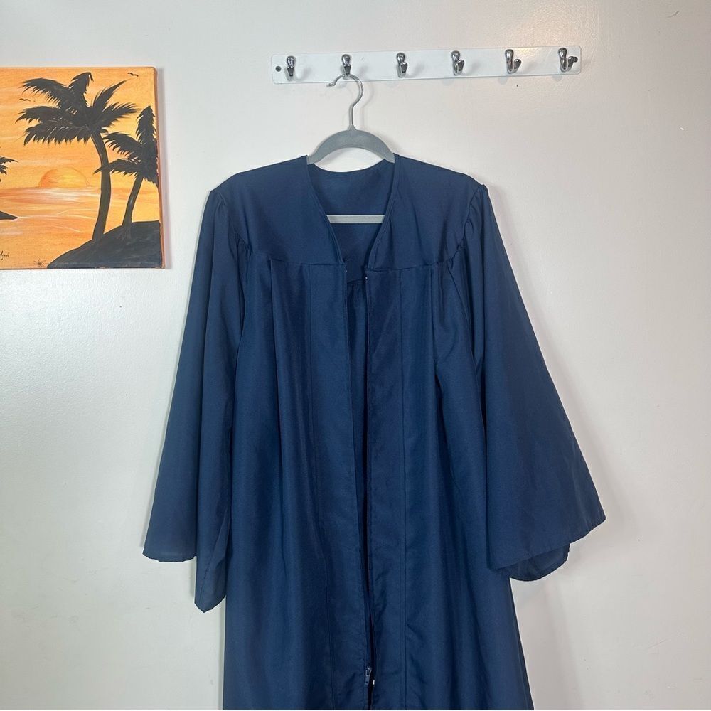 Blue Cape with Long Sleeves and Open Front